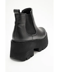 Forever & Always Shoes Clen Leather Platform Chelsea Boot