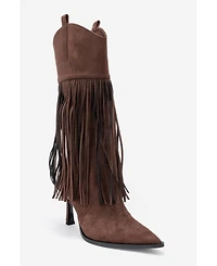 Prologue Shoes Gueras Fringe Pointed Toe Boot (Women)
