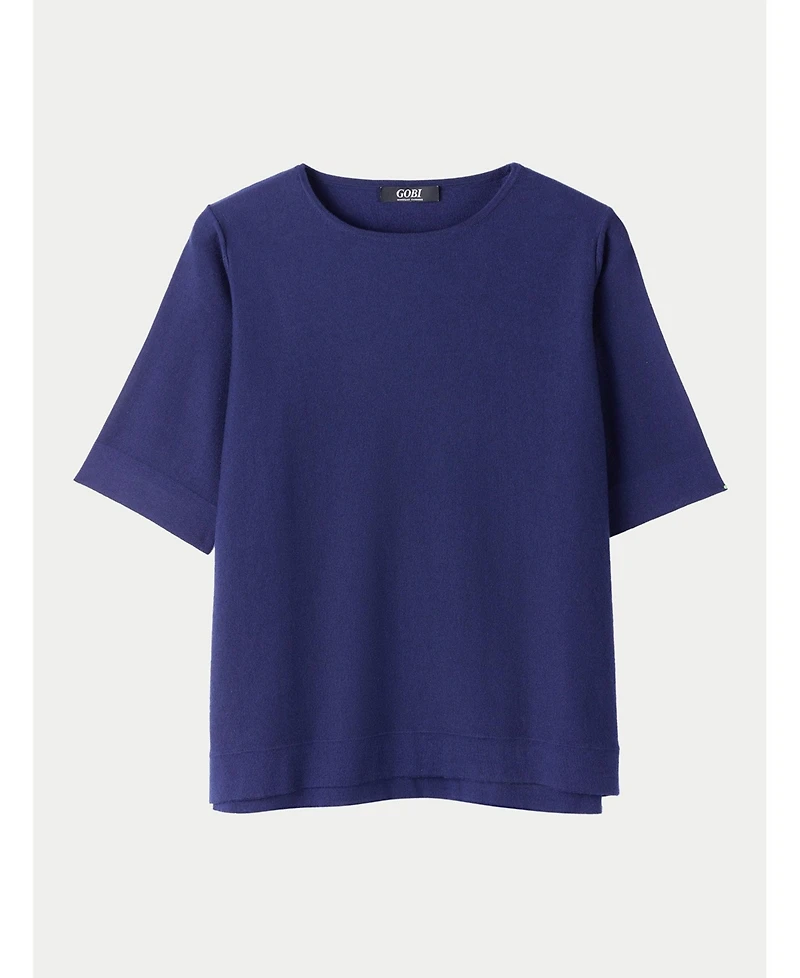 Gobi Cashmere Women's Box-Cut Cotton Silk Cashmere Blend T-Shirt