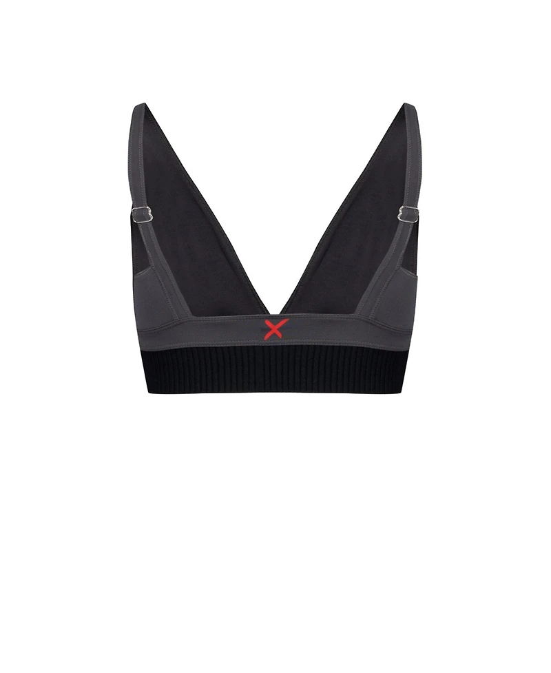 Pcfg Women's Polyamide-Blend Cropped V-Neck Active Top