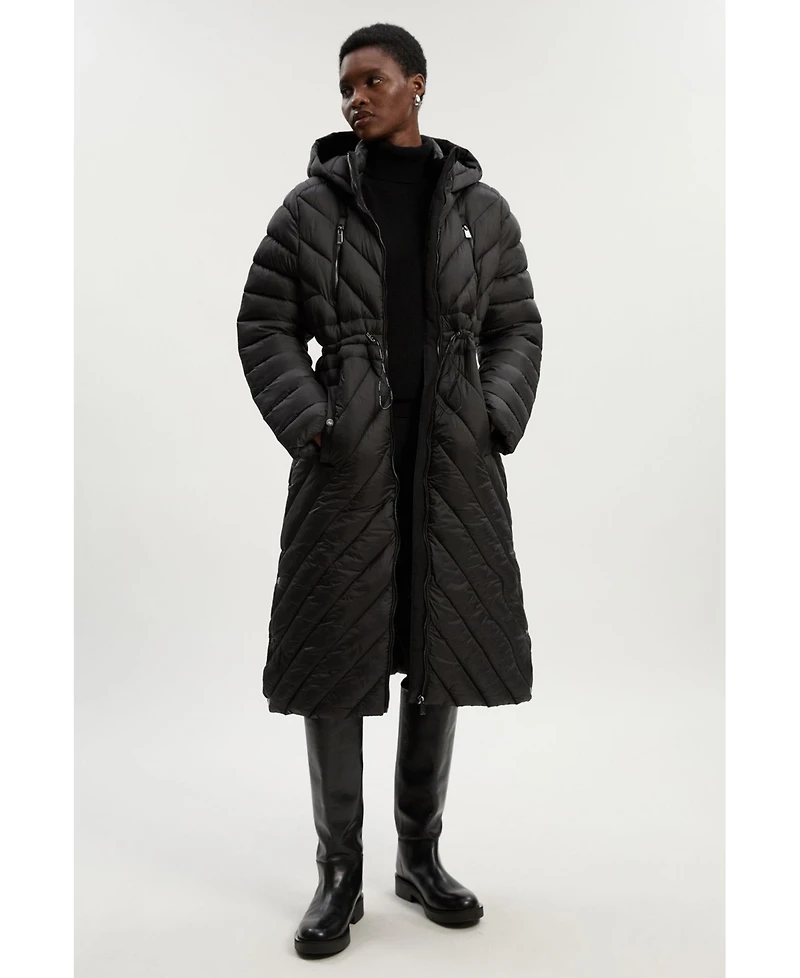 Karen Millen Women's Packable Knee Length Coat