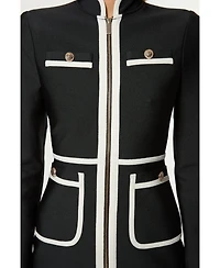 Karen Millen Women's Bandage Knit Military Detail Dress