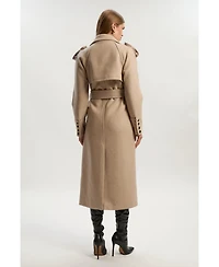 Karen Millen Women's Wool Tailored Belted Midi Coat