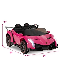 Sugift 12V Licensed Lamborghini 4WD Kids Ride-on Sports Car with 2.4G Remote