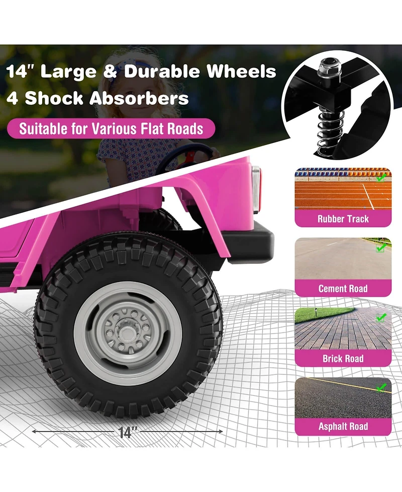 Sugift ZMMC4475 12V 2-Seat Licensed Kids Ride On Toyota FJ40 Car with 2.4G Remote Control