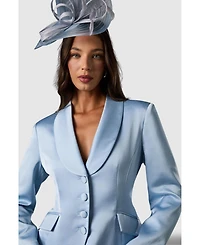 Coast Women's Satin Lapel Waisted Blazer