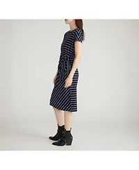 Universal Standard Plus Crescent Breton Stripe Knot Dress