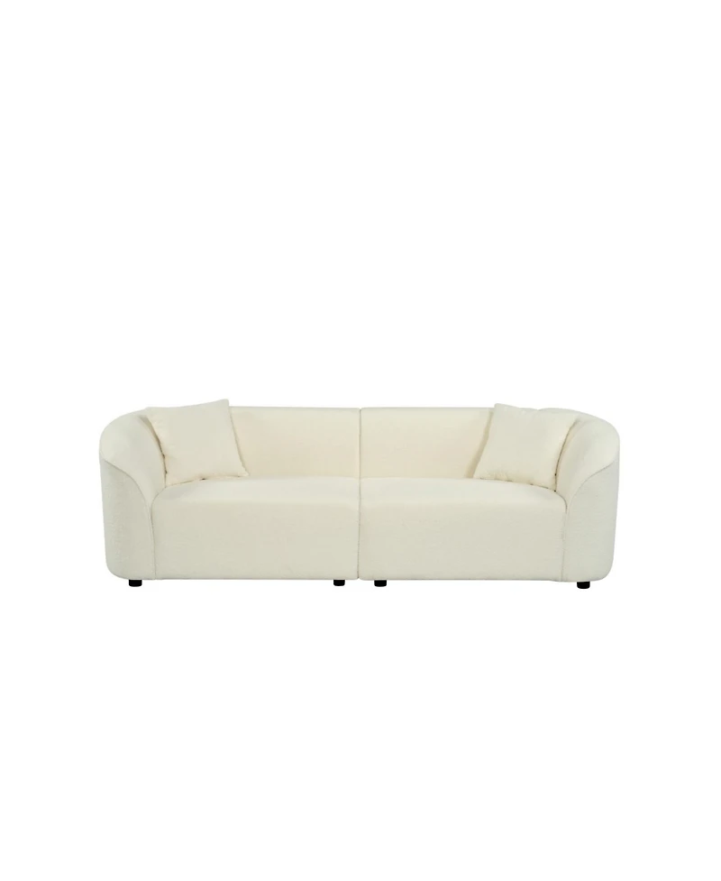 Streamdale Furniture Streamdale 87" Curved Contemporary Beige Sofa: Plush, Streamlined, Durable - Stylish Living