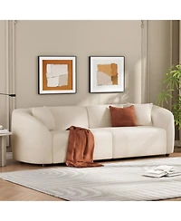 Streamdale Furniture Streamdale 87" Curved Contemporary Beige Sofa: Plush, Streamlined, Durable - Stylish Living