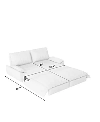 Streamdale Furniture Streamdale Queen Pull Out Sofa Bed, 3-in-1 Convertible Sleeper, Corduroy Loveseat Bed, Camel