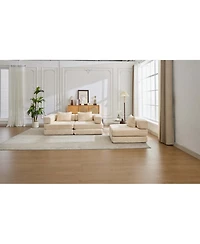 Streamdale Furniture Compression Sofa, Convertible Floor Sofa Bed, Modular Sectional, No Assembly, Chenille, Beige