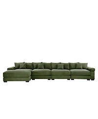 Streamdale Furniture 170" Oversized Cloud Modular L-Shape Sectional Couch, Soft Corduroy, Green