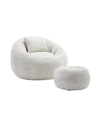 Streamdale Furniture Modern Bean Bag Chair with Ottoman for Adults
