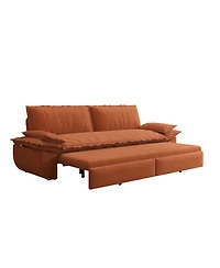 Streamdale Furniture Orange 73.2" Queen Pull Out Sofa Bed, 3-in-1 Convertible Sleeper