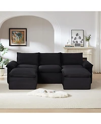 Streamdale Modern corduroy cloud sofa, comfortable & combinable for living rooms.