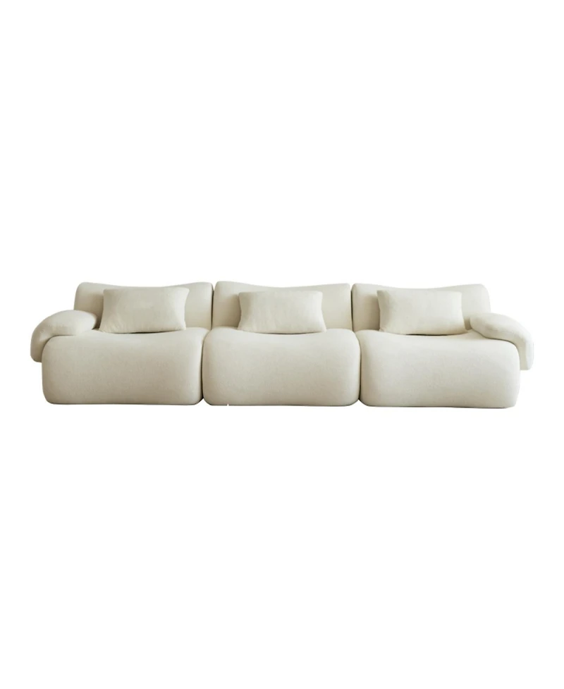 Streamdale Furniture Streamdale Modular Sectional Sofa, Modern Minimalist Couch, Comfy, Space-Efficient - White