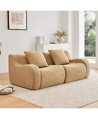 Streamdale Furniture Soft Teddy Fabric Boneless Sofa, No Assembly, Anti-Slip, Camel