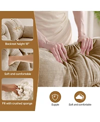 Streamdale Furniture Modular Sectional U Shaped Couch with Ottoman, Soft Chenille Fabric, Camel