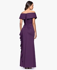Xscape Petite Off-The-Shoulder Ruffle Detail Gown