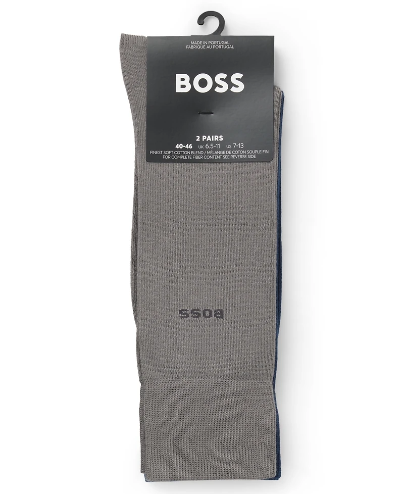 Hugo Boss Men's Crew Length Socks, 2-Pack