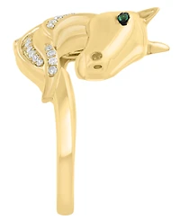 Effy Collection Diamond (1/8 ct. t.w.) and Tsavorite Accent in 14k Yellow Gold