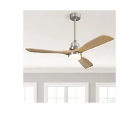 Sofucor 52-inch Modern Sand Nickel 3-Blade Light Ceiling Fan with Remote Control and Supporting Mobile Device Connection