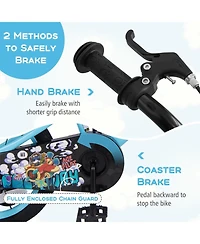 Hongge Kids Bike with Dual Brakes Adjustable Seat and Training Wheels for Ages 3 to 8