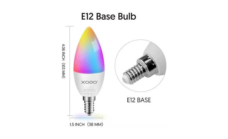 Contixo LB4 Smart Wi-Fi A19 Candelabra Led Bulbs, Dimmable, App & Voice Control (4-Pack