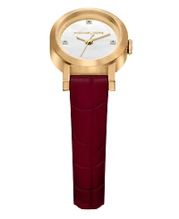 Michael Kors Women's Maude Three-Hand Red Leather Watch and Bracelet Set, 21mm