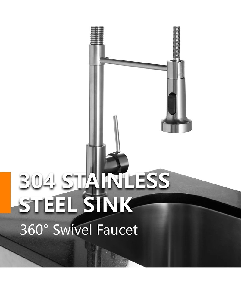 Mondawe 43" 6-Burner Gas Grill Outdoor Kitchen with Rotisserie, Granite & Storage