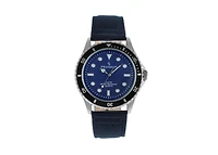 Peugeot Men's 42mm Sport Bezel Watch with Blue Dial and Canvas Strap