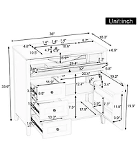 Casainc Bathroom Vanity with Sink 3 Drawers Adjustable Shelf Freestanding Storage Cabinet