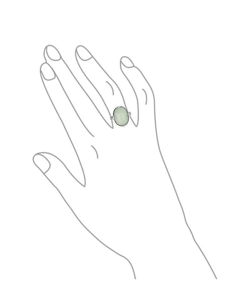 Bling Jewelry Light Green Jade Fleur-de-Lis Filigree Full Finger Armor Statement Ring Sterling Silver