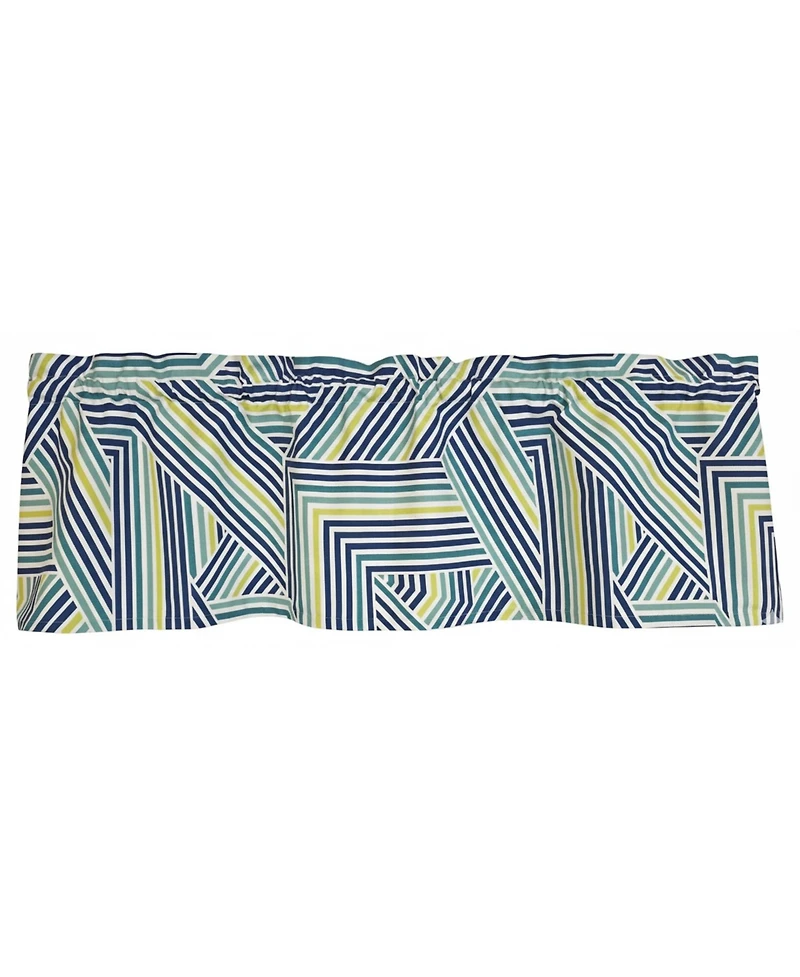 Rlf Home 100% Cotton High Quality Bypass Tailored Window Valance with 1.5" Rod Pocket 50" W X 12" L Multi