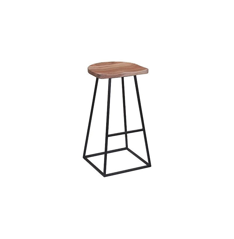Porter Designs Clement Solid Acacia Wood 30" Bar Stool, Natural
