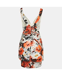 Pre-Owned Balenciaga Women's Orange Floral Print Jersey Mini Dress