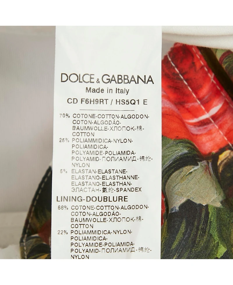 Pre-Owned Dolce & Gabbana Women's White Floral Print Cotton Blend Mini Dress