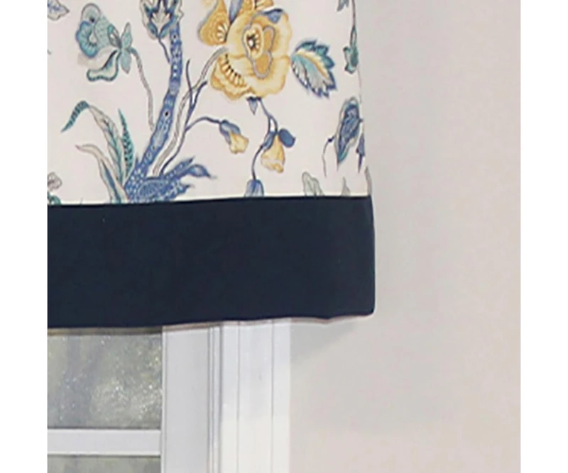 Rlf Home Gianna Banded Valance Spa. 3" Rod Pocket, Contrast bottom banding. 50"W x 16"L