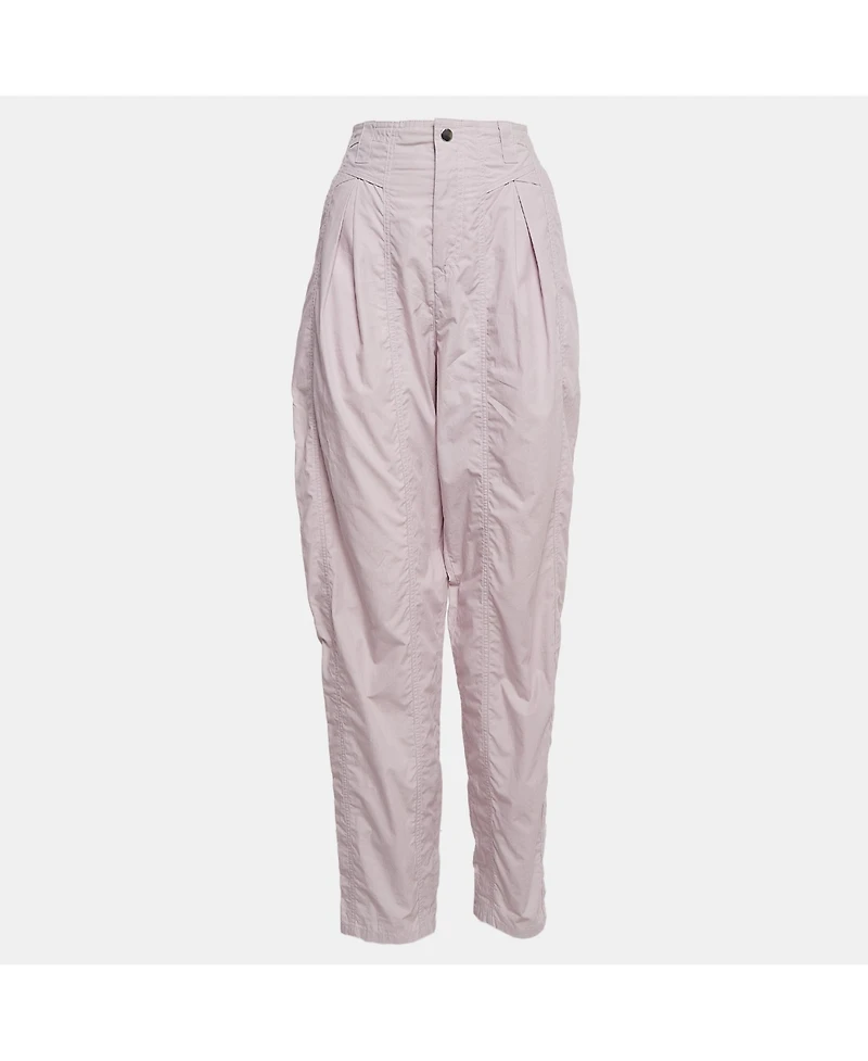 Pre-Owned Isabel Marant Women's Light Purple Cotton Pleated Trousers