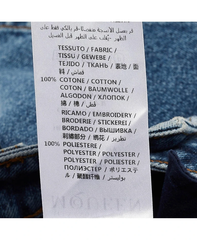 Pre-Owned Alexander Mcqueen Women's Blue Embroidered Denim Mini Skirt