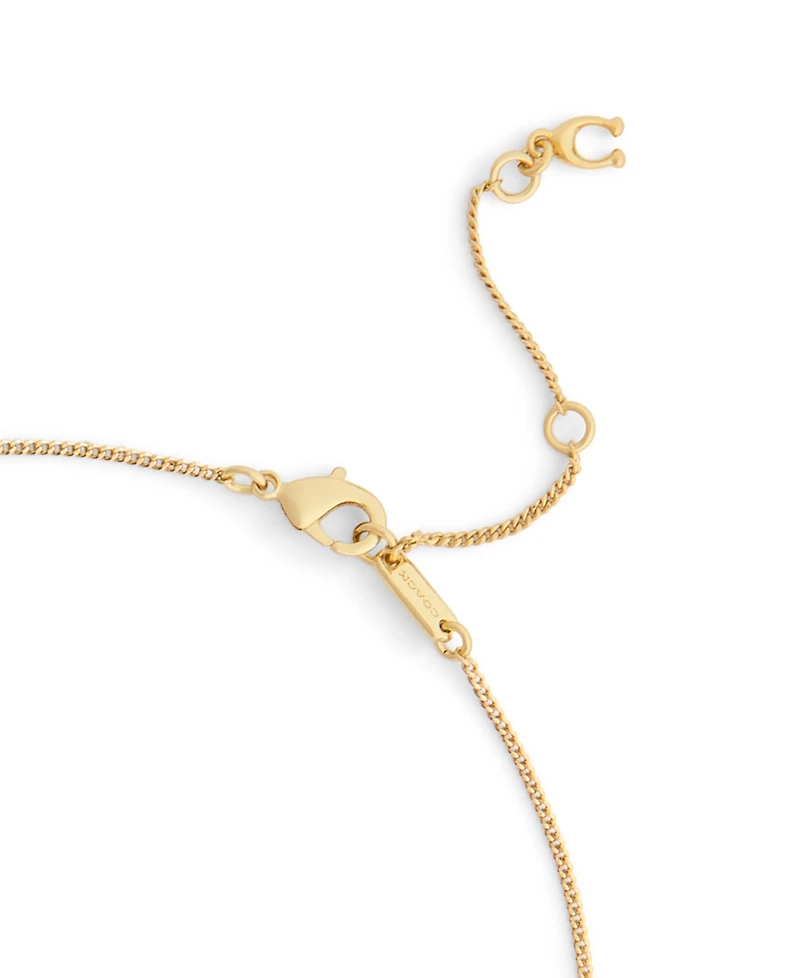 Coach Faux Stone Charming Charms Signature Heart Pendant Necklace