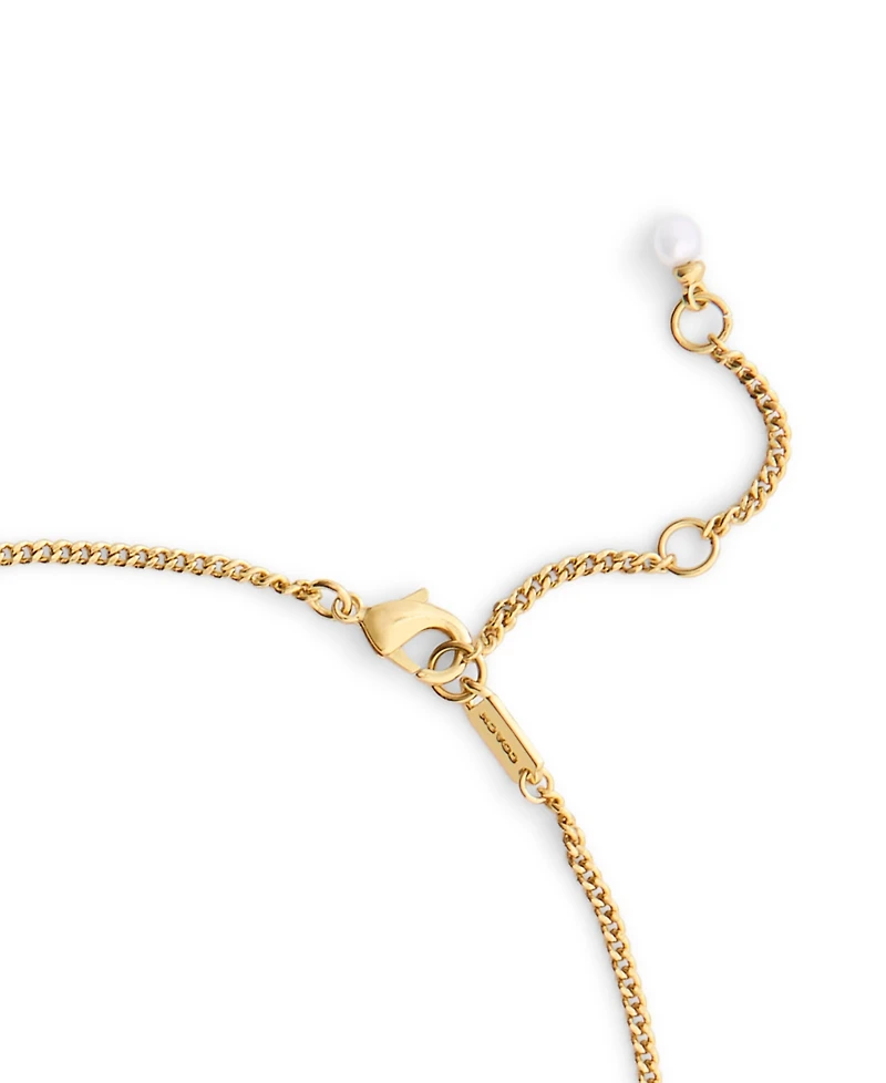 Coach Faux Stone Pave Icons Bib Necklace