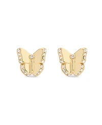 Coach Faux Stone Pave Icons Butterfly Stud Earrings