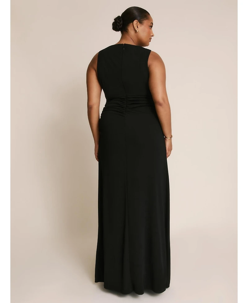 Six Stories Women's Drape Gathered Sleeveless Stretch Dress