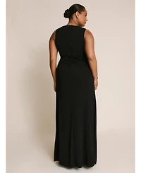 Six Stories Women's Drape Gathered Sleeveless Stretch Dress