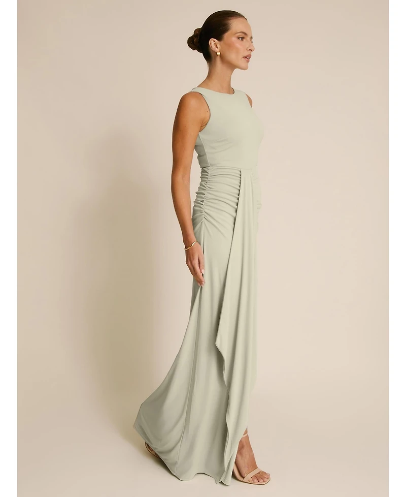 Six Stories Women's Drape Gathered Sleeveless Stretch Dress