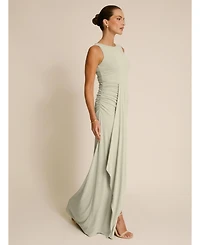 Six Stories Women's Drape Gathered Sleeveless Stretch Dress