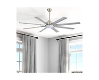 Sofucor 72-inch Standard Industrial Sand Nickel 8-Blade Led Ceiling Fan with Remote and Intelligent Control and Voice Function