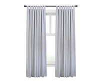 ThermaPlus Ventura Tab Top Window Curtain Panel Pair 52" x 63", White
