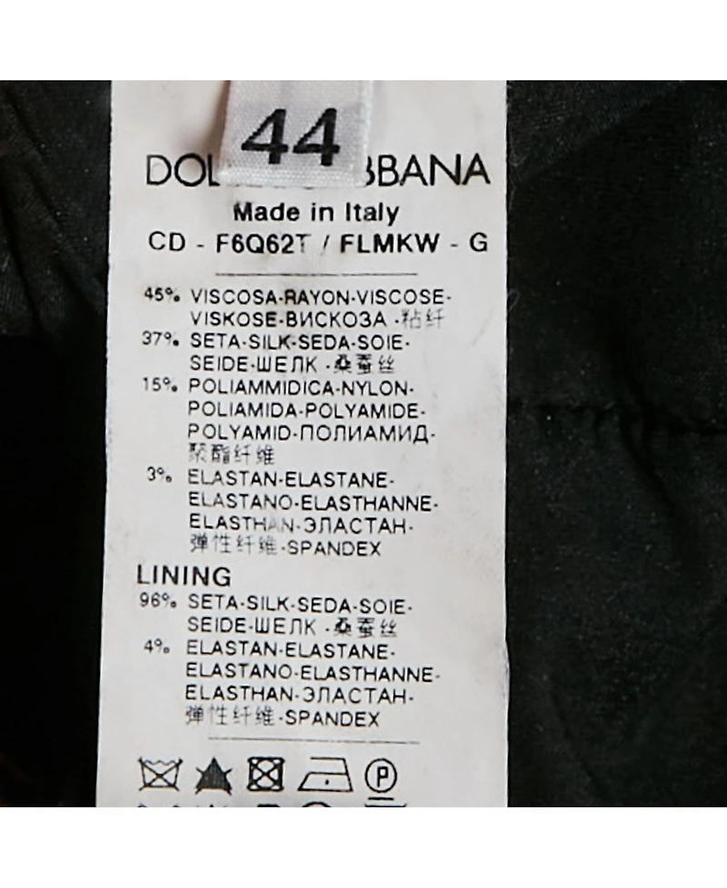 Pre-Owned Dolce & Gabbana Women's Black Lace And Polka Dot Print Silk Mini Dress